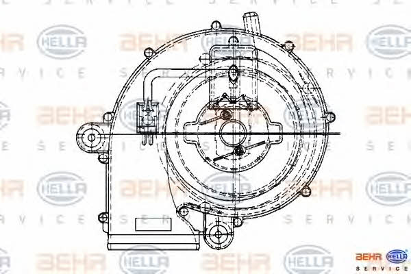 Behr-Hella 8EW 009 159-221 Hub, engine cooling fan wheel 8EW009159221