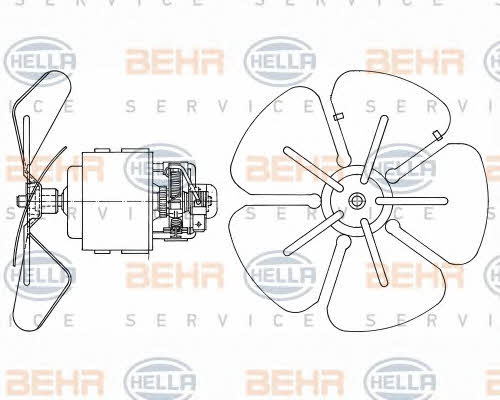 Fan assy - heater motor Behr-Hella 8EW 009 160-291