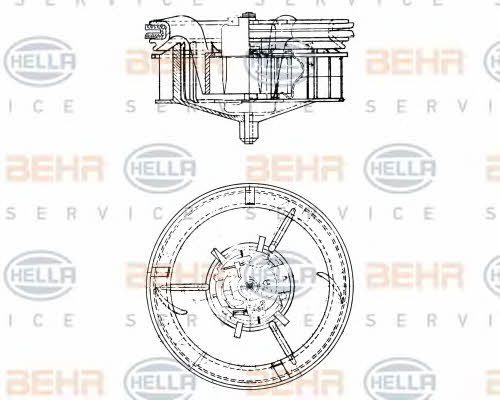 Fan assy - heater motor Behr-Hella 8EW 009 160-421