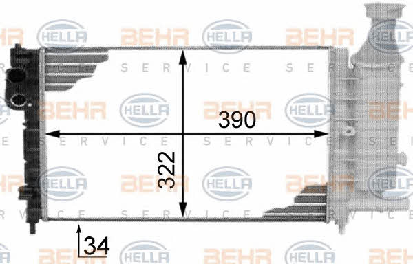 Radiator, engine cooling Behr-Hella 8MK 376 718-291