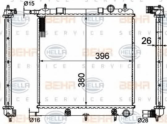 Behr-Hella 8MK 376 718-621 Radiator, engine cooling 8MK376718621