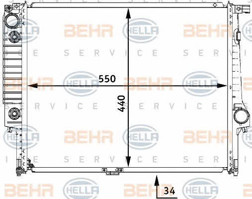 Behr-Hella 8MK 376 722-531 Radiator, engine cooling 8MK376722531