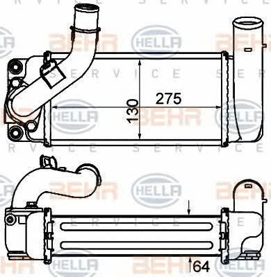 Intercooler, charger Behr-Hella 8ML 376 910-071