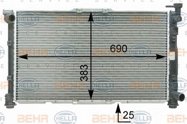 Radiator, engine cooling Behr-Hella 8MK 376 763-461