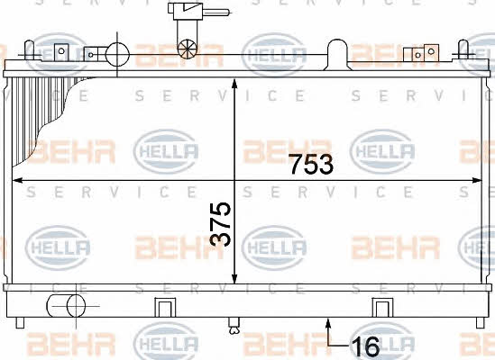 Engine cooling radiator Behr-Hella 8MK 376 769-671