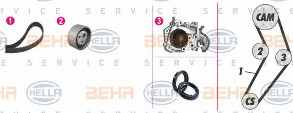 Behr-Hella 8MP 376 800-881 TIMING BELT KIT WITH WATER PUMP 8MP376800881