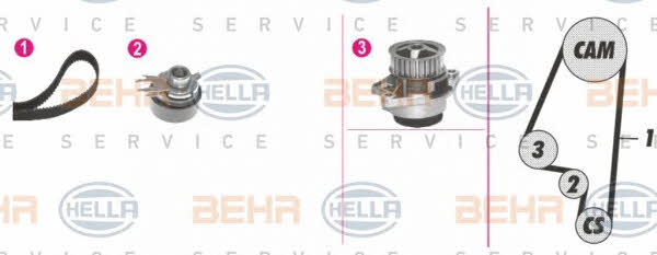 Behr-Hella 8MP 376 800-891 TIMING BELT KIT WITH WATER PUMP 8MP376800891