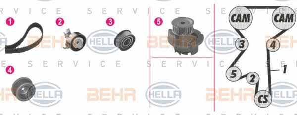 Behr-Hella 8MP 376 804-861 TIMING BELT KIT WITH WATER PUMP 8MP376804861