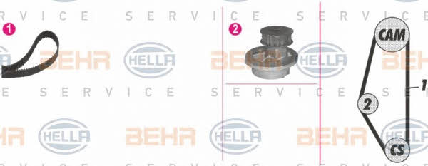 Behr-Hella 8MP 376 804-881 TIMING BELT KIT WITH WATER PUMP 8MP376804881