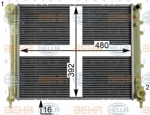 Radiator, engine cooling Behr-Hella 8MK 376 900-211