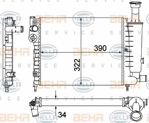 Behr-Hella 8MK 376 901-121 Radiator, engine cooling 8MK376901121