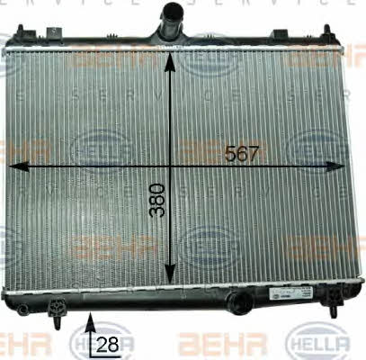 Radiator, engine cooling Behr-Hella 8MK 376 910-201
