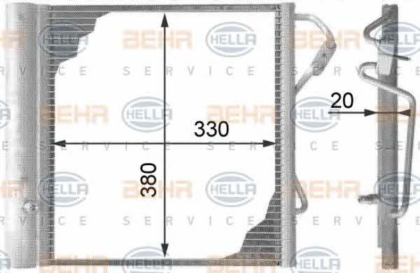 Behr-Hella 8FC 351 301-271 AC Condenser 8FC351301271 8FC351301271 Behr-Hella AC Condenser