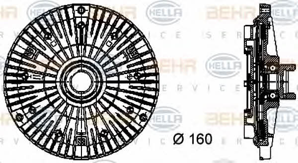 Viscous coupling assembly Behr-Hella 8MV 376 732-091