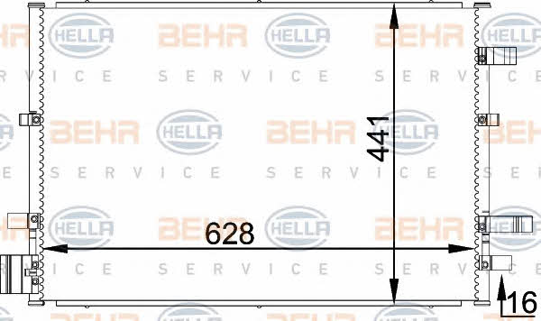 Air conditioner condenser Ford Escort: 8FC351318361 Behr-Hella AC Condenser