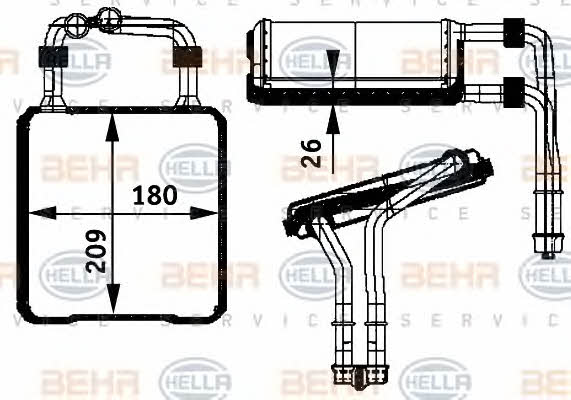 Behr-Hella 8FH 351 311-191 Heat exchanger, interior heating 8FH351311191
