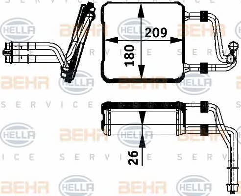Behr-Hella 8FH 351 311-201 Heat exchanger, interior heating 8FH351311201