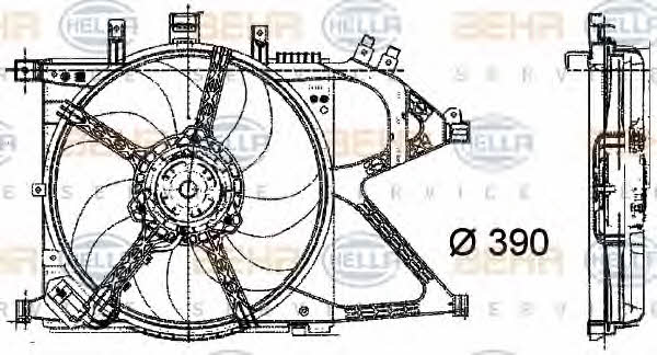Behr-Hella 8EW 009 157-441 Hub, engine cooling fan wheel 8EW009157441