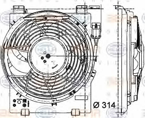 Behr-Hella 8EW 009 157-451 Hub, engine cooling fan wheel 8EW009157451