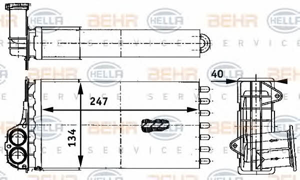 Behr-Hella 8FH 351 311-341 Heat exchanger, interior heating 8FH351311341