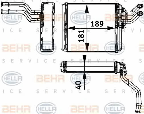 Behr-Hella 8FH 351 311-411 Heat exchanger, interior heating 8FH351311411