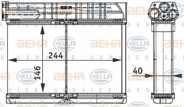 Behr-Hella 8FH 351 311-791 Heat exchanger, interior heating 8FH351311791
