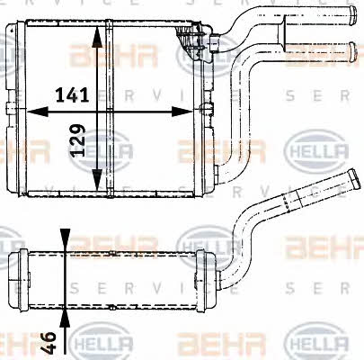 Behr-Hella 8FH 351 312-061 Heat exchanger, interior heating 8FH351312061