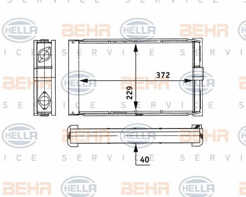 Behr-Hella 8FH 351 312-711 Heat exchanger, interior heating 8FH351312711