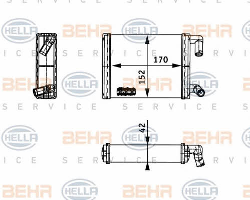 Behr-Hella 8FH 351 312-731 Heat exchanger, interior heating 8FH351312731