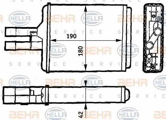 Behr-Hella 8FH 351 313-141 Heat exchanger, interior heating 8FH351313141