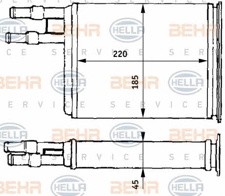 Behr-Hella 8FH 351 313-171 Heat exchanger, interior heating 8FH351313171