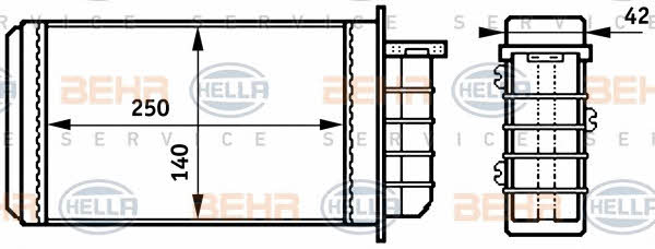 Behr-Hella 8FH 351 313-191 Heat exchanger, interior heating 8FH351313191