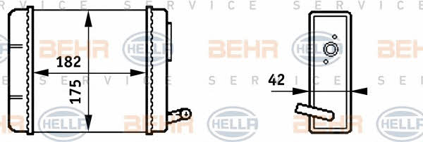Behr-Hella 8FH 351 313-211 Heat exchanger, interior heating 8FH351313211