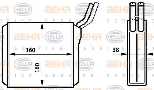 Behr-Hella 8FH 351 313-261 Heat exchanger, interior heating 8FH351313261