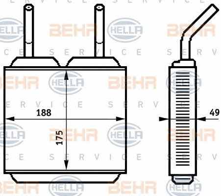 Behr-Hella 8FH 351 313-271 Heat exchanger, interior heating 8FH351313271