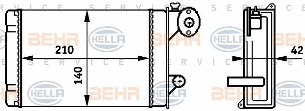 Behr-Hella 8FH 351 313-341 Heat exchanger, interior heating 8FH351313341