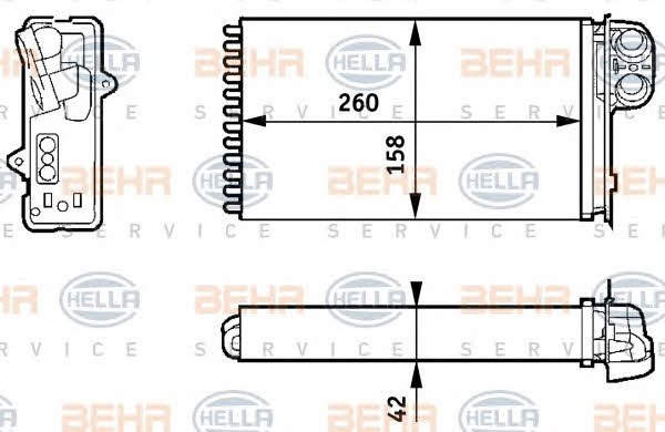 Behr-Hella 8FH 351 313-421 Heat exchanger, interior heating 8FH351313421