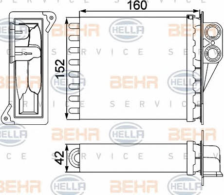 Behr-Hella 8FH 351 313-591 Heat exchanger, interior heating 8FH351313591