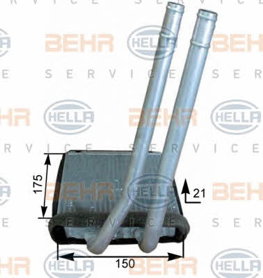 Behr-Hella 8FH 351 315-281 Heat exchanger, interior heating 8FH351315281