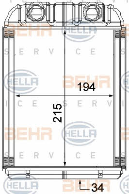 Behr-Hella 8FH 351 315-351 Heat exchanger, interior heating 8FH351315351
