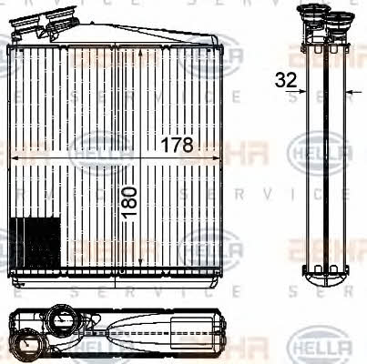 Behr-Hella 8FH 351 315-541 Heat exchanger, interior heating 8FH351315541