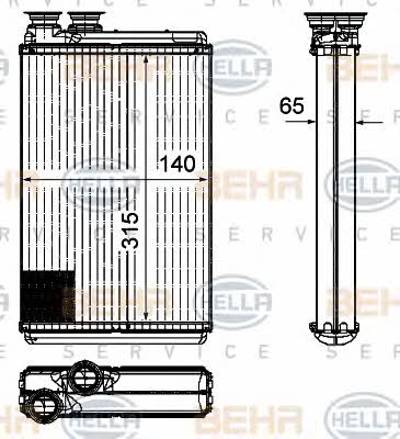 Behr-Hella 8FH 351 315-571 Heat exchanger, interior heating 8FH351315571