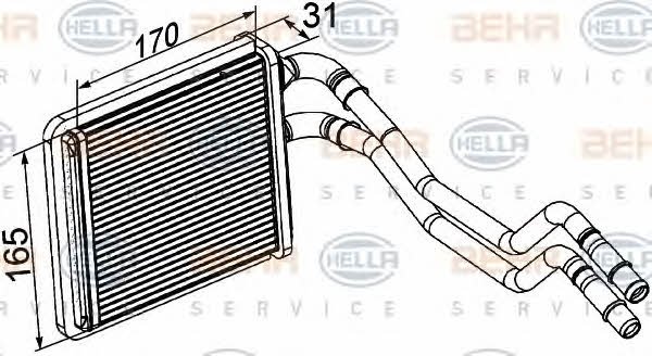 Behr-Hella 8FH 351 315-591 Heat exchanger, interior heating 8FH351315591