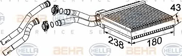 Behr-Hella 8FH 351 315-641 Heat exchanger, interior heating 8FH351315641