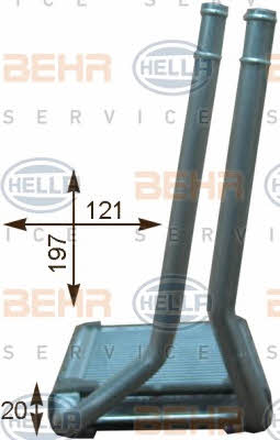 Behr-Hella 8FH 351 315-671 Heat exchanger, interior heating 8FH351315671