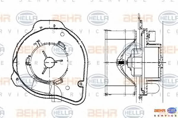 Behr-Hella 8EW 009 159-281 Fan assy - heater motor 8EW009159281