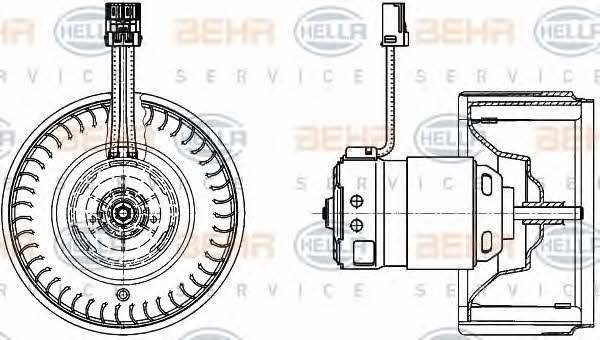 Behr-Hella 8EW 009 159-631 Fan assy - heater motor 8EW009159631