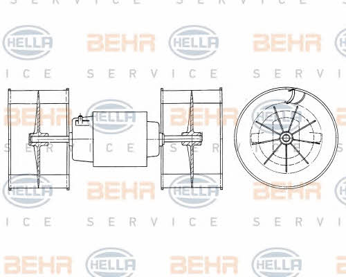 Behr-Hella 8EW 009 160-571 Fan assy - heater motor 8EW009160571
