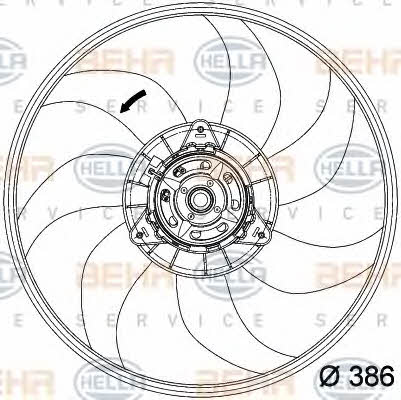 Behr-Hella 8EW 351 034-291 Hub, engine cooling fan wheel 8EW351034291