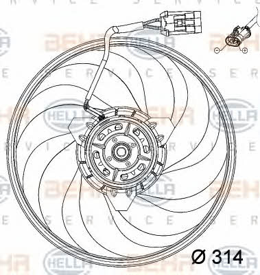 Behr-Hella 8EW 351 034-421 Hub, engine cooling fan wheel 8EW351034421